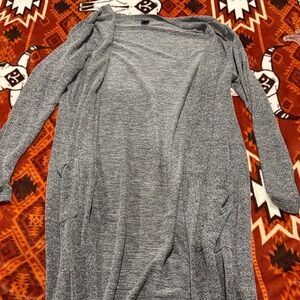 SHEIN Heather Gray Open Front Knit Cardigan